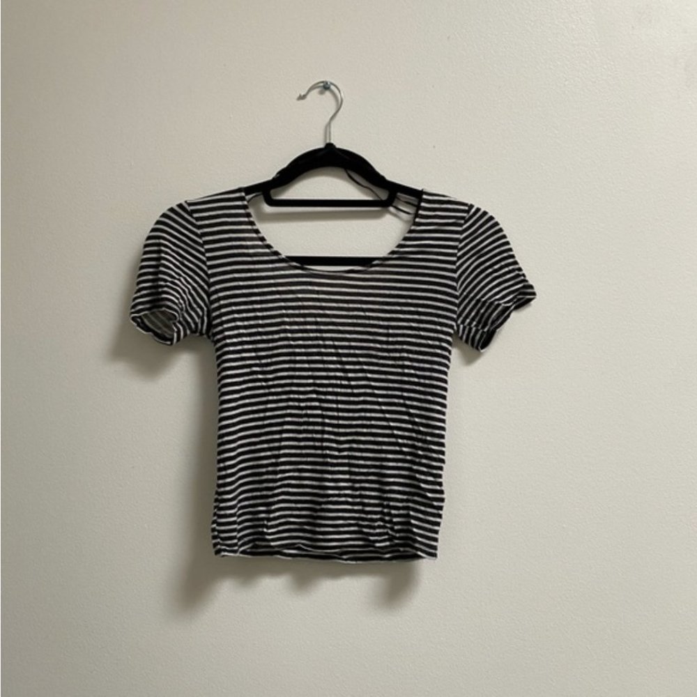 Aeropostale Striped Ballet Midi Top XS